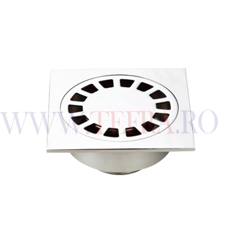 Sifon pardoseala, mm 100×100 iesire centrala,cromat 3 Sifon pardoseala, mm 100×100 iesire centrala,cromat 3