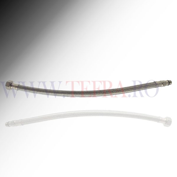 Racord flexibil otel inox, monocomanda cm.50, M10xF.1/2″ 3