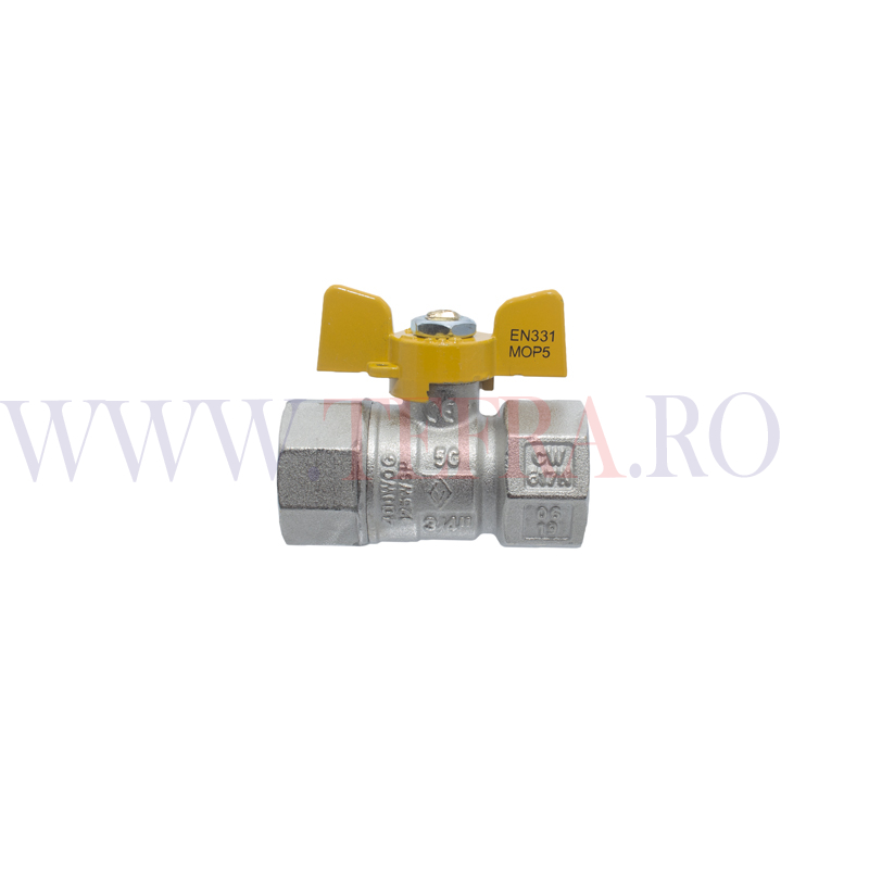 Robinet trecere gaz cu sfera, FF 3/4″ maner fluture 3 Robinet trecere gaz cu sfera, FF 3/4″ maner fluture 3