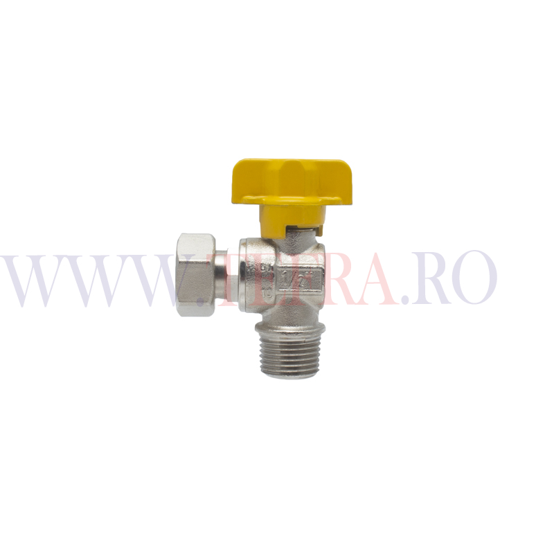 Robinet trecere gaz cu sfera, colt cu piulita MF 1/2″ 3 Robinet trecere gaz cu sfera, colt cu piulita MF 1/2″ 3