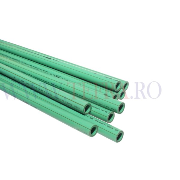 Teava PPR verde, Toro 25, fibra compozita, D.40×4,5 mm