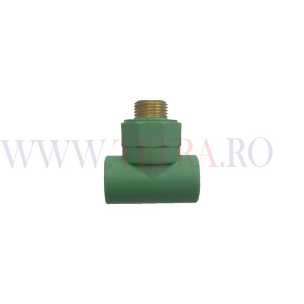Teu PPR verde, filet exterior D.20×1/2″x20 mm