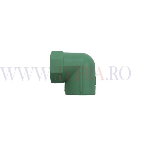 Cot 90 grade PPR verde, filet interior 1/2″ x D.20 mm