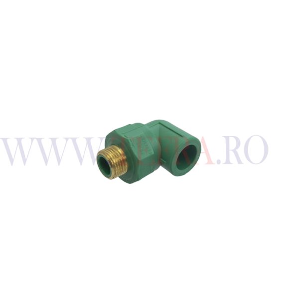 Cot 90 grade PPR verde, filet exterior 3/4″ x D.20 mm 3