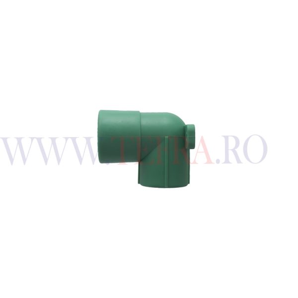 Cot 90 grade PPR verde, cu flansa FF 1/2″ x D.25 mm