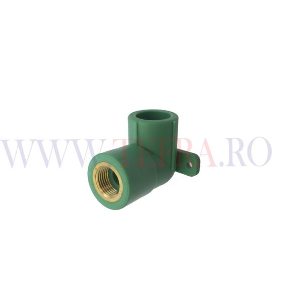 Cot 90 grade PPR verde, cu flansa FF 1/2″ x D.25 mm 3
