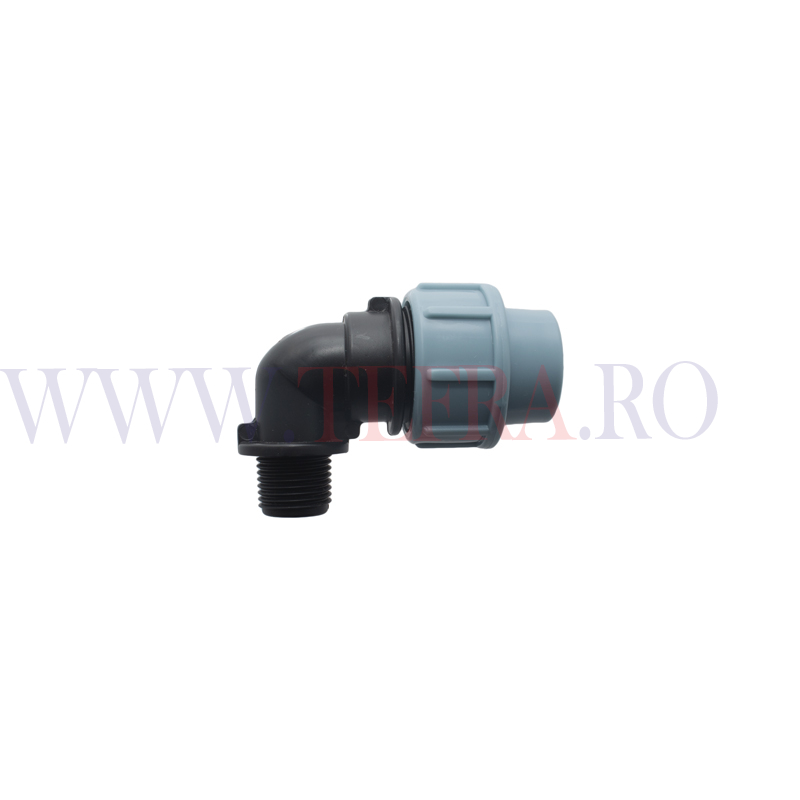 Cot compresiune, M.40×1″1/4 pentru teava PEHD 3 Cot compresiune, M.40×1″1/4 pentru teava PEHD 3
