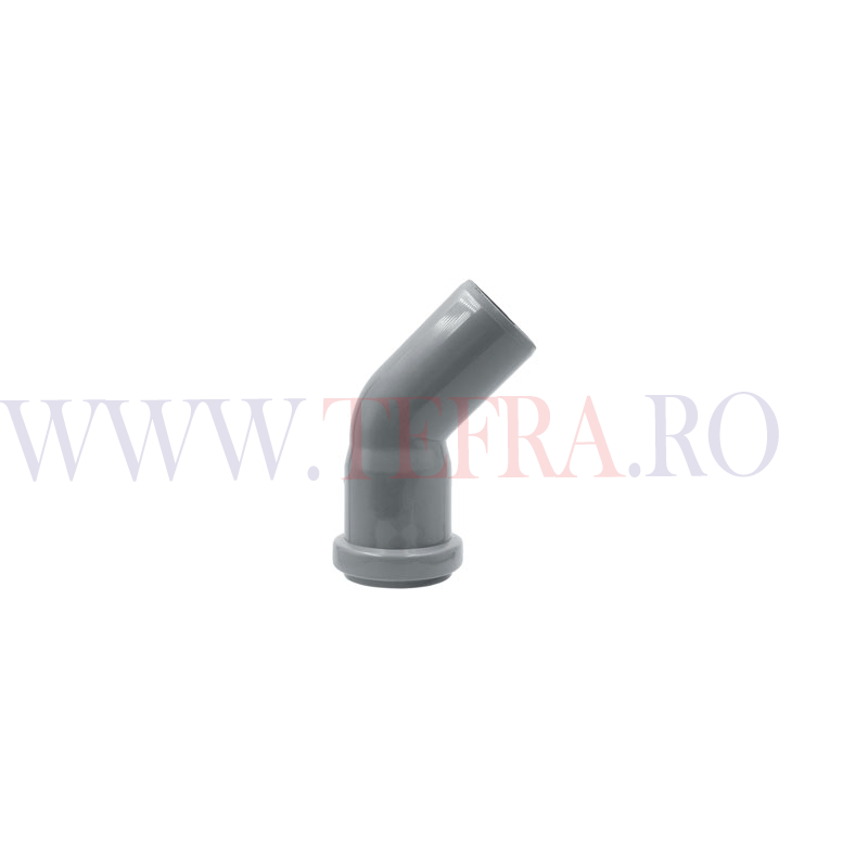 Cot PP HTB, D.40 mm x 45 grade, pentru scurgere 3 Cot PP HTB, D.40 mm x 45 grade, pentru scurgere 3