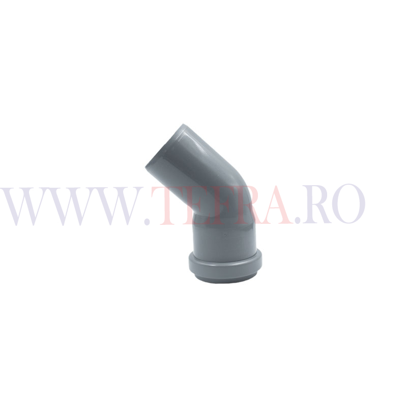 Cot PP HTB, D.50 mm x 67 grade, pentru scurgere 3 Cot PP HTB, D.50 mm x 67 grade, pentru scurgere 3