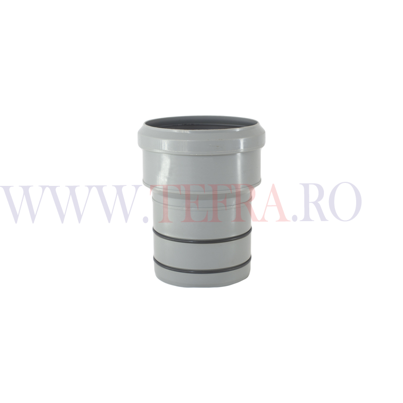 Racord drept PP cu trecere PVC D. 110 F. x M.100 3 Racord drept PP cu trecere PVC D. 110 F. x M.100 3