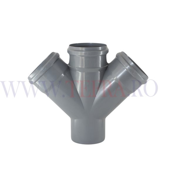 Ramificatie dubla PP HTDA, D.110x110x110 mm, 67 grade