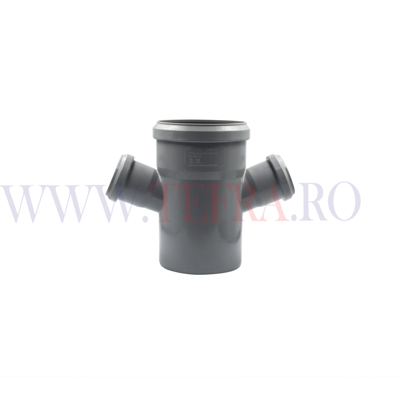 Ramificatie dubla PP HTDA, D.110x50x50 mm, 67 grade 3 Ramificatie dubla PP HTDA, D.110x50x50 mm, 67 grade 3