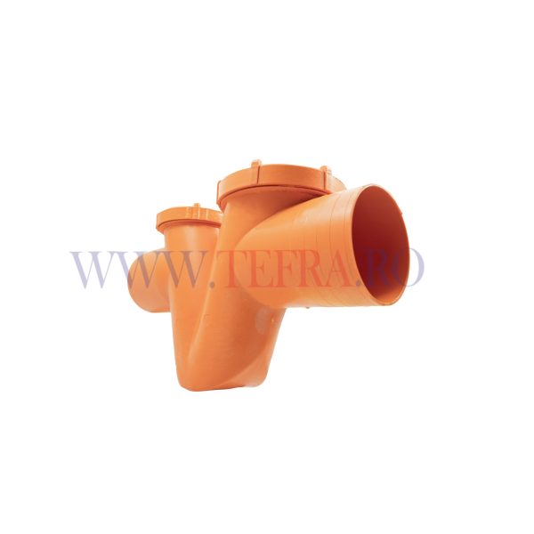 Sifon canalizare exterioara din pvc d.100 cu 2 dopuri 7