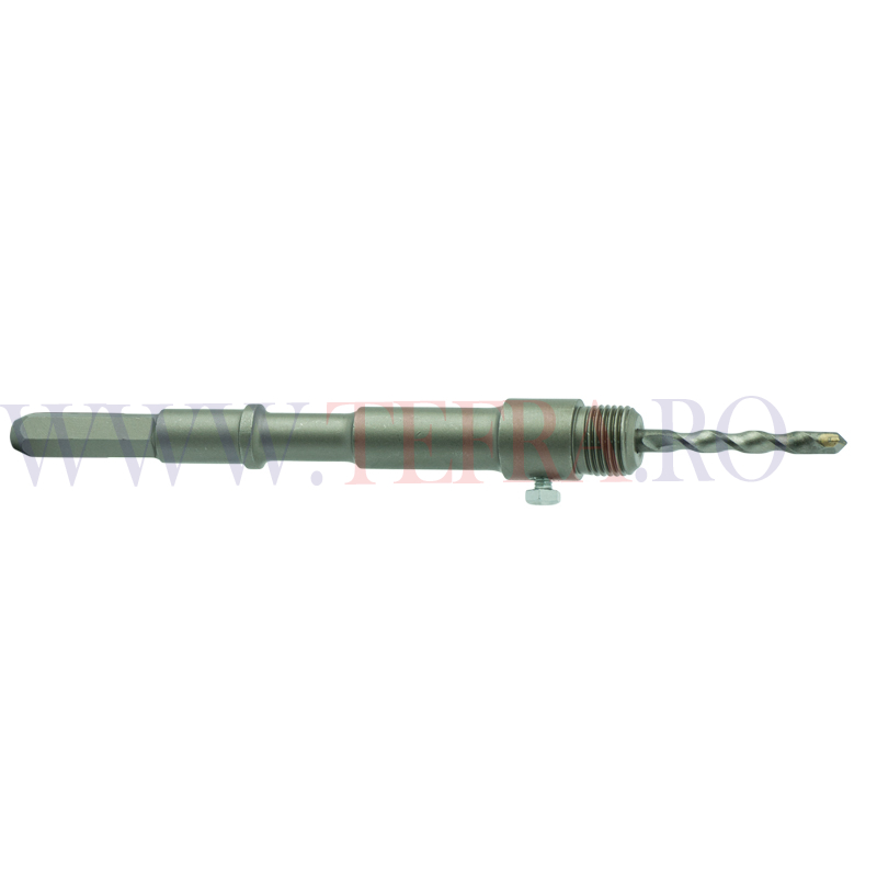 Adaptor Hexagonal M16 x L.200 mm cu burghiu pilot 3 Adaptor Hexagonal M16 x L.200 mm cu burghiu pilot 3